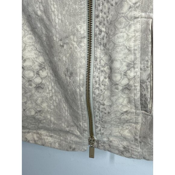 Chicos tan faux suede moto jacket small snake print preppy old money quiet luxur - Picture 15 of 16